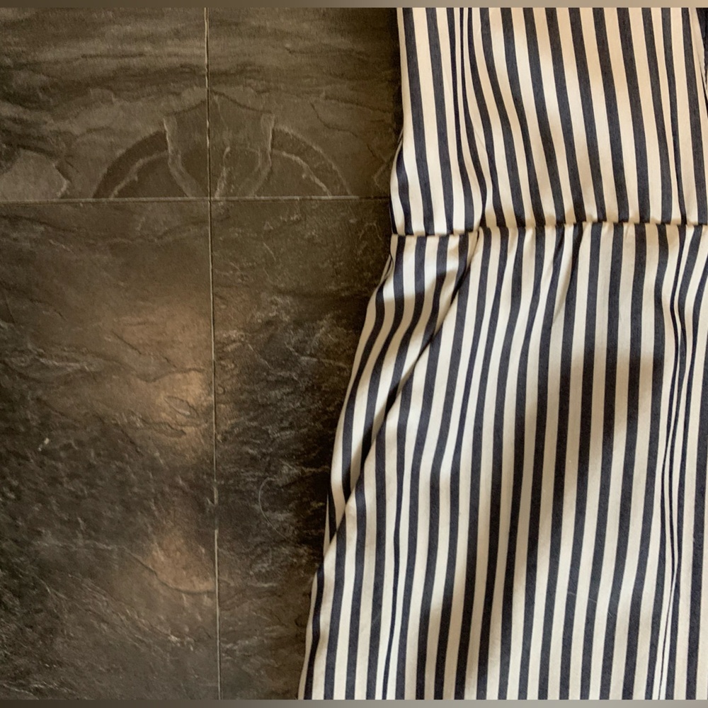 Striped Blue and White Women's Dress - Picture 5 of 11